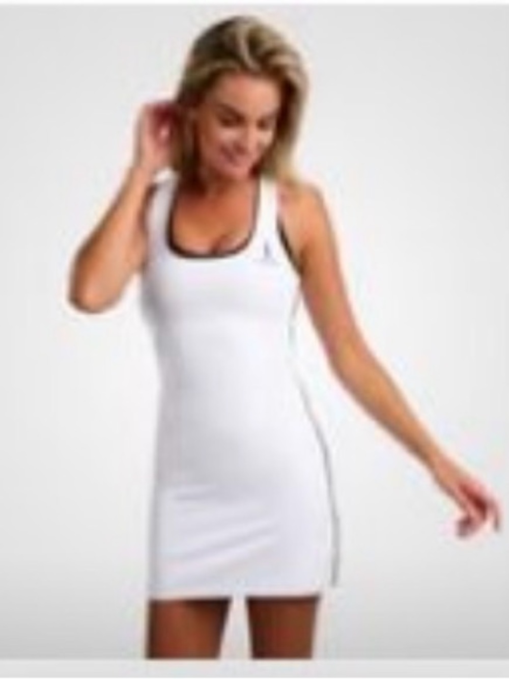 White Racerback Tank Dress - Athletic Slim Fit